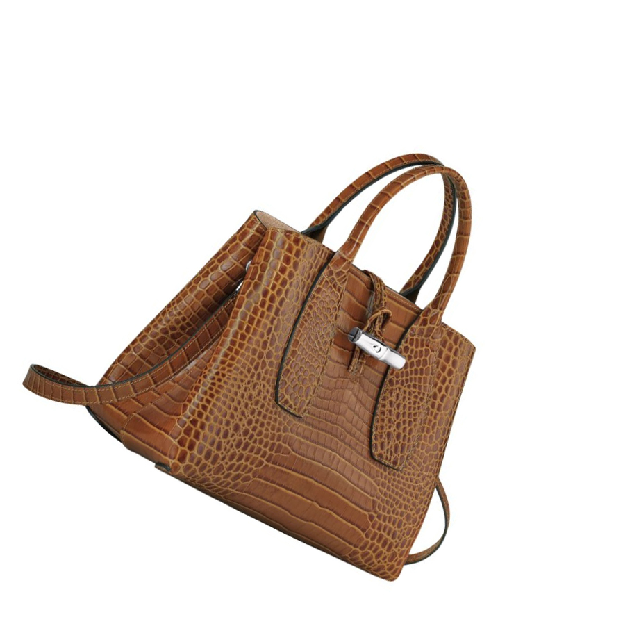 Bolsas De Mano Longchamp Roseau M Mujer Marrones | ES-VRPB950