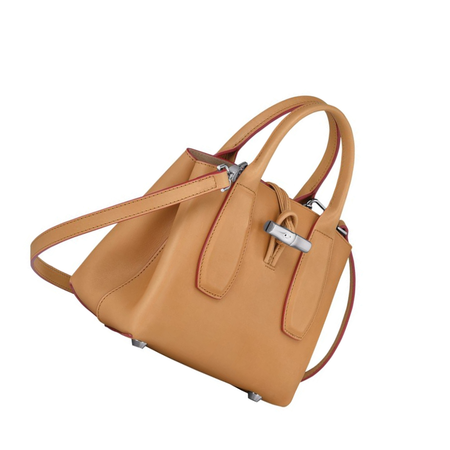 Bolsas De Mano Longchamp Roseau S Mujer Marrones | ES-LITS021
