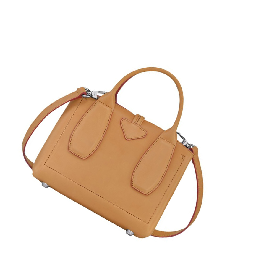 Bolsas De Mano Longchamp Roseau S Mujer Marrones | ES-LITS021