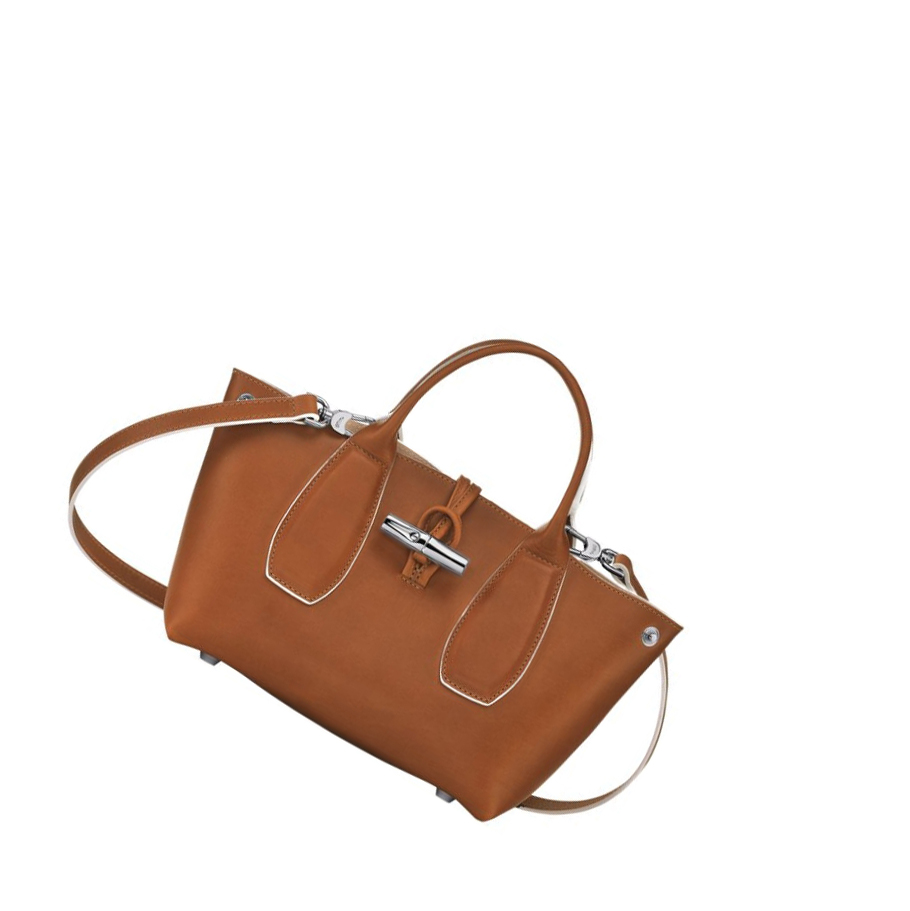 Bolsas De Mano Longchamp Roseau S Mujer Marrones | ES-PMNZ143