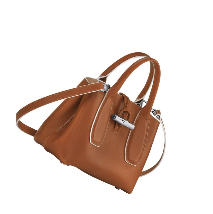 Bolsas De Mano Longchamp Roseau S Mujer Marrones | ES-PMNZ143