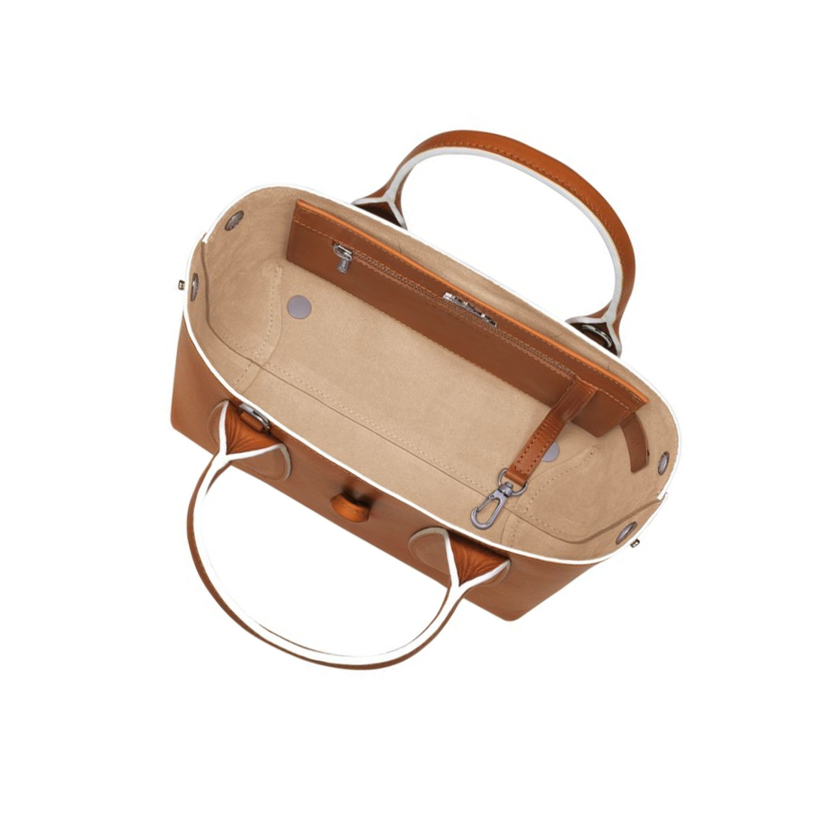 Bolsas De Mano Longchamp Roseau S Mujer Marrones | ES-PMNZ143
