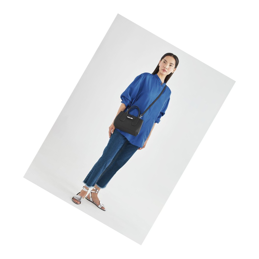 Bolsas De Mano Longchamp Roseau S Mujer Negras | ES-YWOL941