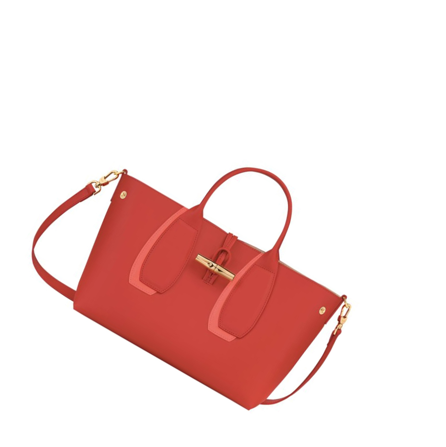 Bolsas De Mano Longchamp Roseau Shadow M Mujer Rosas | ES-SHWN108