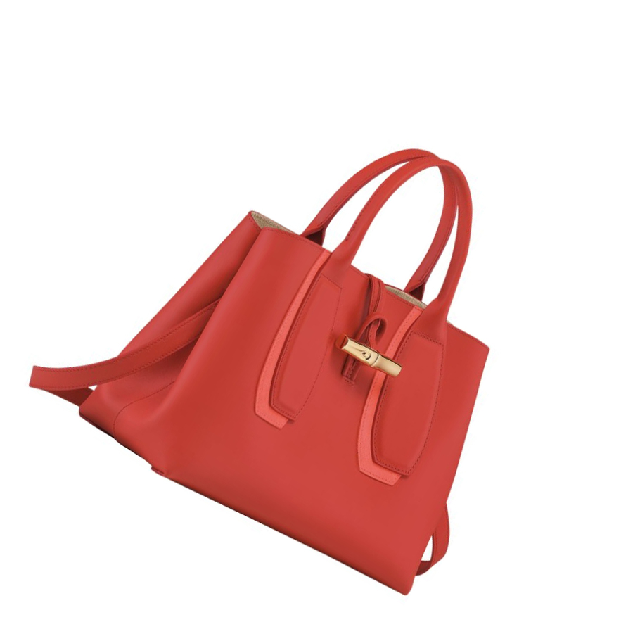 Bolsas De Mano Longchamp Roseau Shadow M Mujer Rosas | ES-SHWN108
