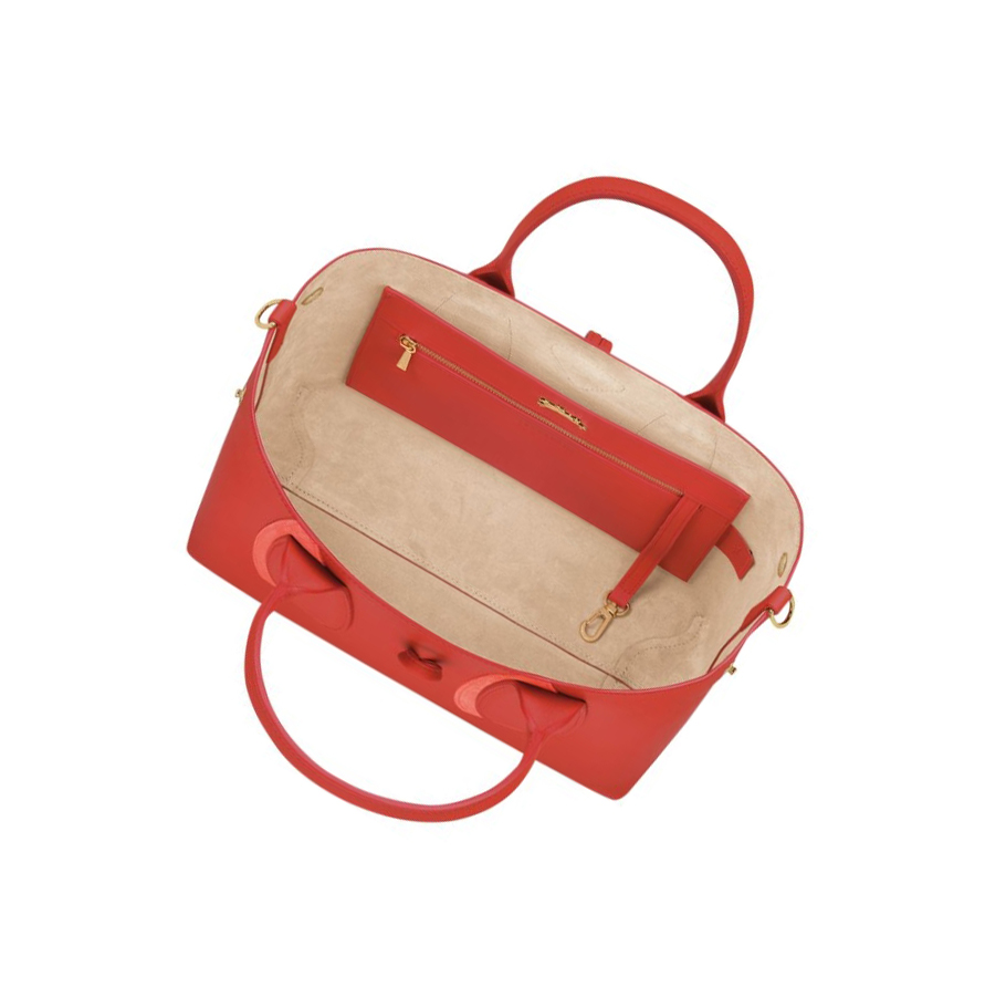 Bolsas De Mano Longchamp Roseau Shadow M Mujer Rosas | ES-SHWN108