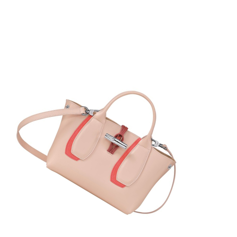Bolsas De Mano Longchamp Roseau Shadow S Mujer Rosas Claro | ES-KAZS612