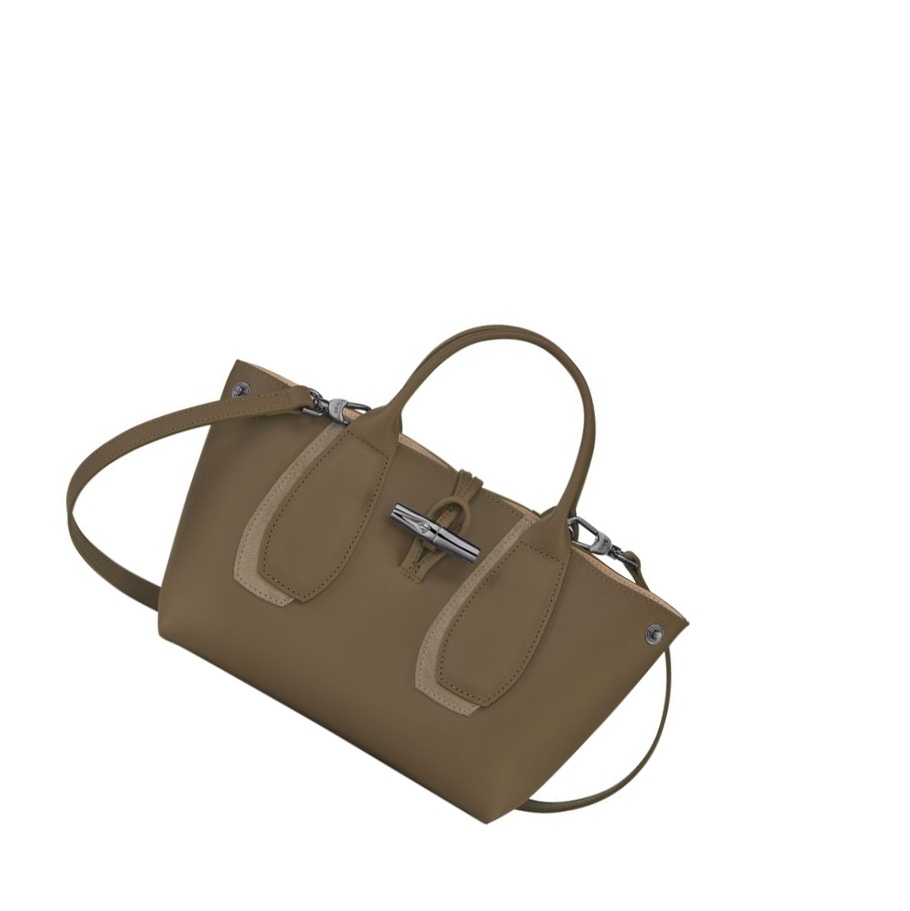 Bolsas De Mano Longchamp Roseau Shadow S Mujer Marrones | ES-XCON324