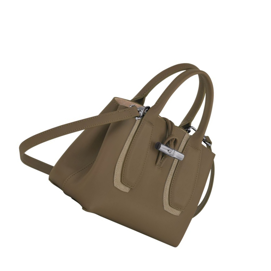 Bolsas De Mano Longchamp Roseau Shadow S Mujer Marrones | ES-XCON324