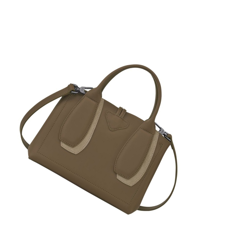 Bolsas De Mano Longchamp Roseau Shadow S Mujer Marrones | ES-XCON324