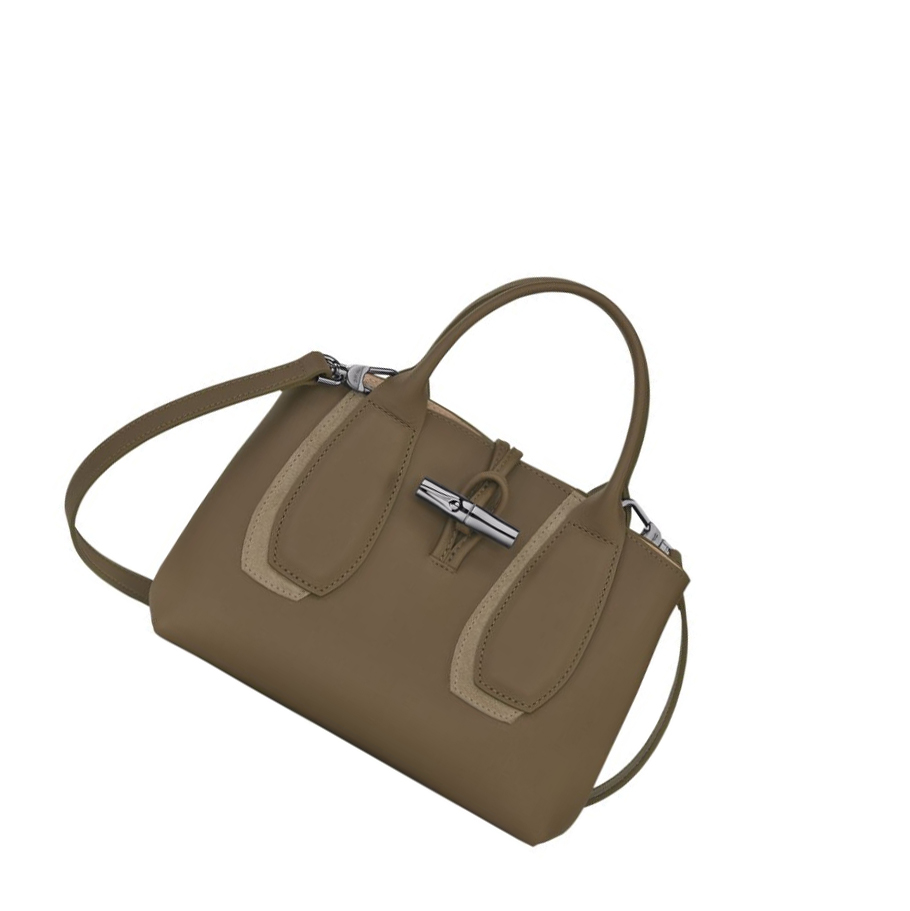 Bolsas De Mano Longchamp Roseau Shadow S Mujer Marrones | ES-XCON324