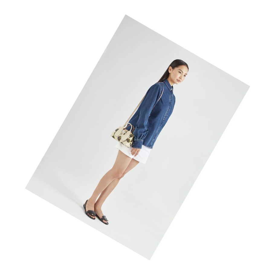 Bolsas De Mano Longchamp Roseau Végétal XS Mujer Kaki | ES-ZAIK947