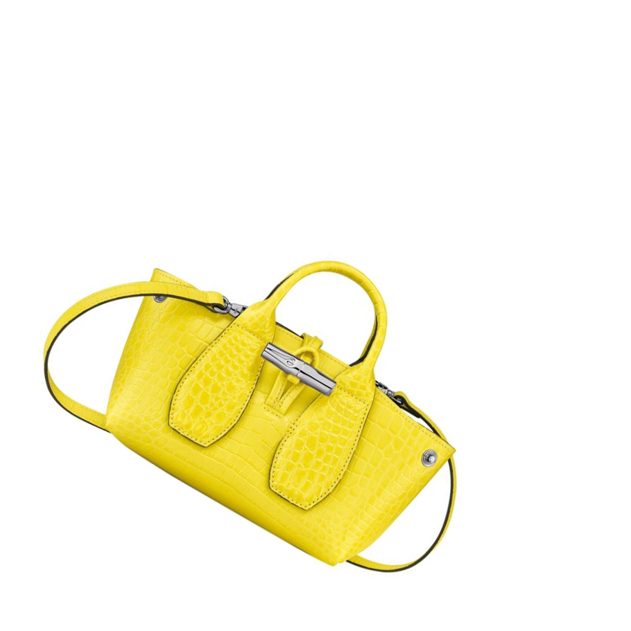 Bolsas De Mano Longchamp Roseau XS Mujer Amarillo | ES-CQUV897