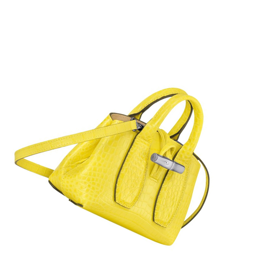 Bolsas De Mano Longchamp Roseau XS Mujer Amarillo | ES-CQUV897