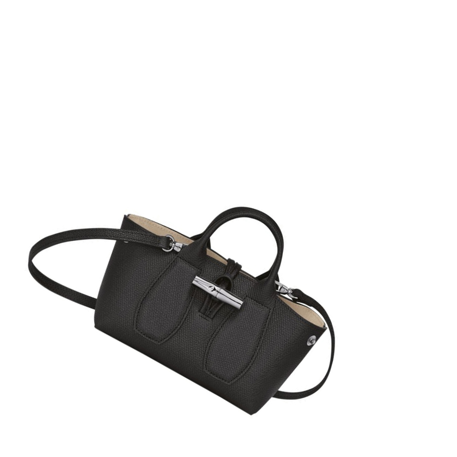 Bolsas De Mano Longchamp Roseau XS Mujer Negras | ES-FPVE182