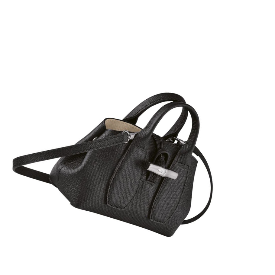 Bolsas De Mano Longchamp Roseau XS Mujer Negras | ES-FPVE182
