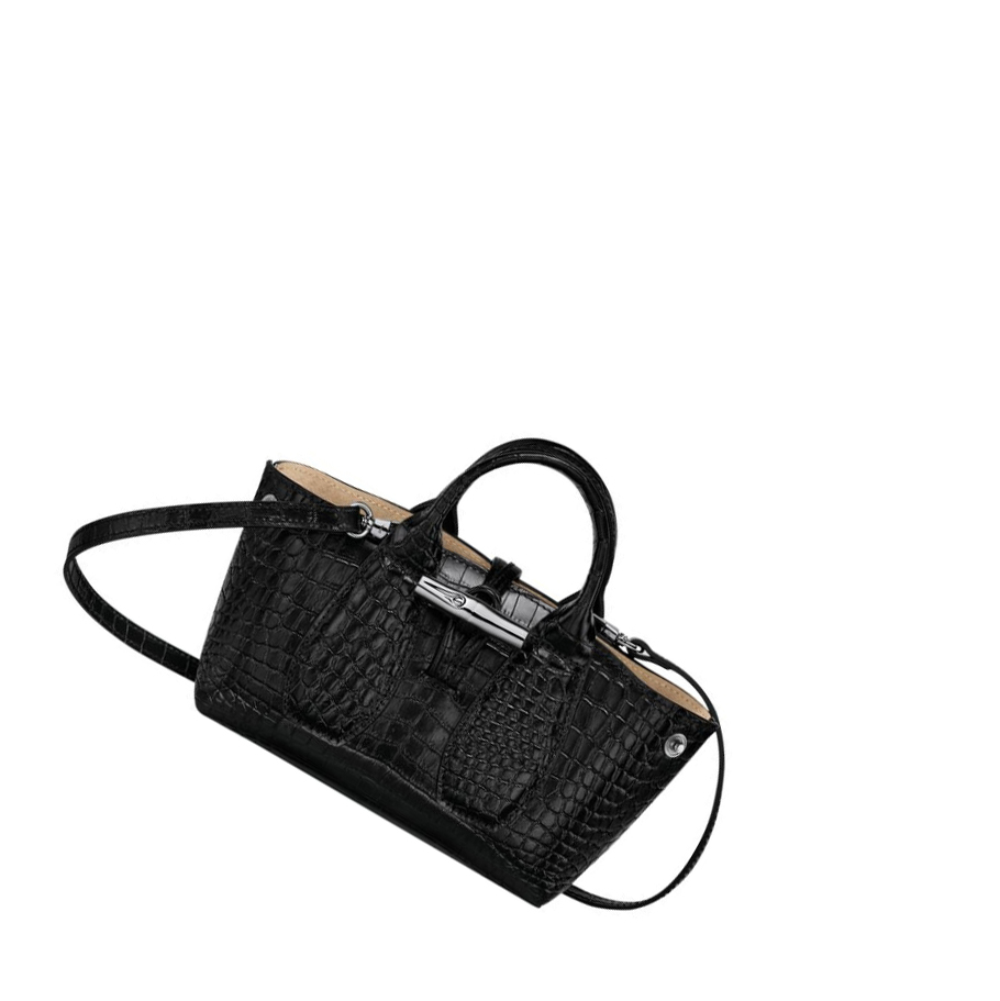 Bolsas De Mano Longchamp Roseau XS Mujer Negras | ES-QIUO139