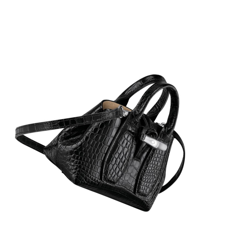 Bolsas De Mano Longchamp Roseau XS Mujer Negras | ES-QIUO139