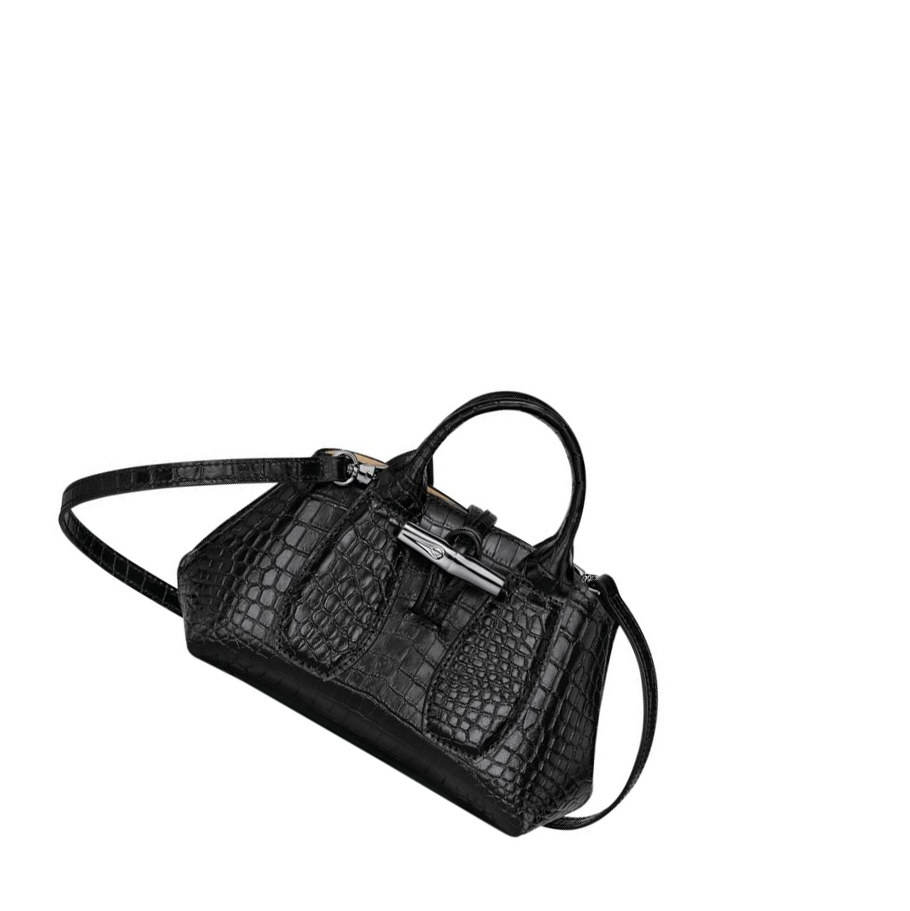 Bolsas De Mano Longchamp Roseau XS Mujer Negras | ES-QIUO139