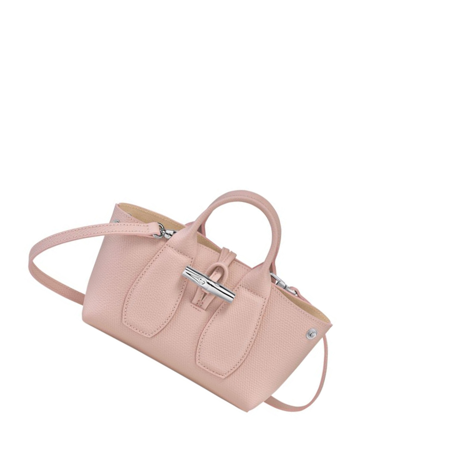 Bolsas De Mano Longchamp Roseau XS Mujer Rosas Claro | ES-RLUX541