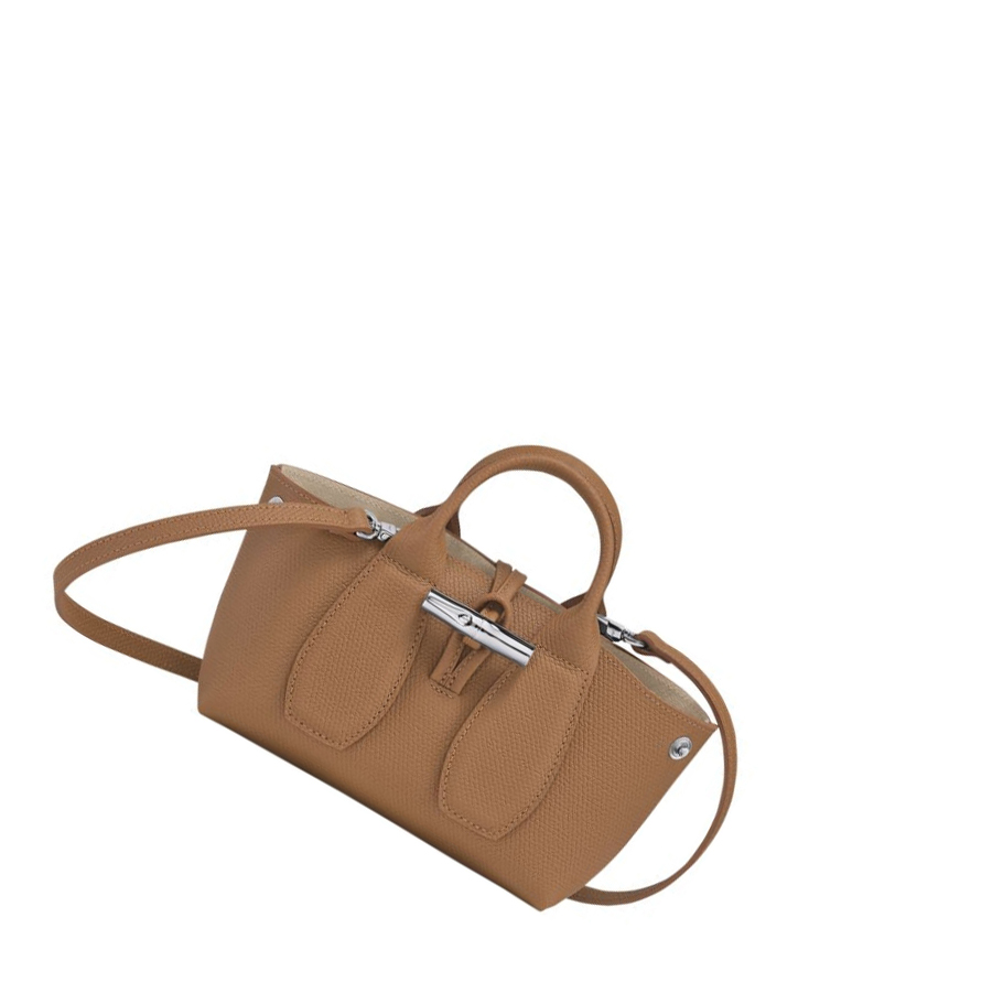 Bolsas De Mano Longchamp Roseau XS Mujer Beige | ES-SAPQ740