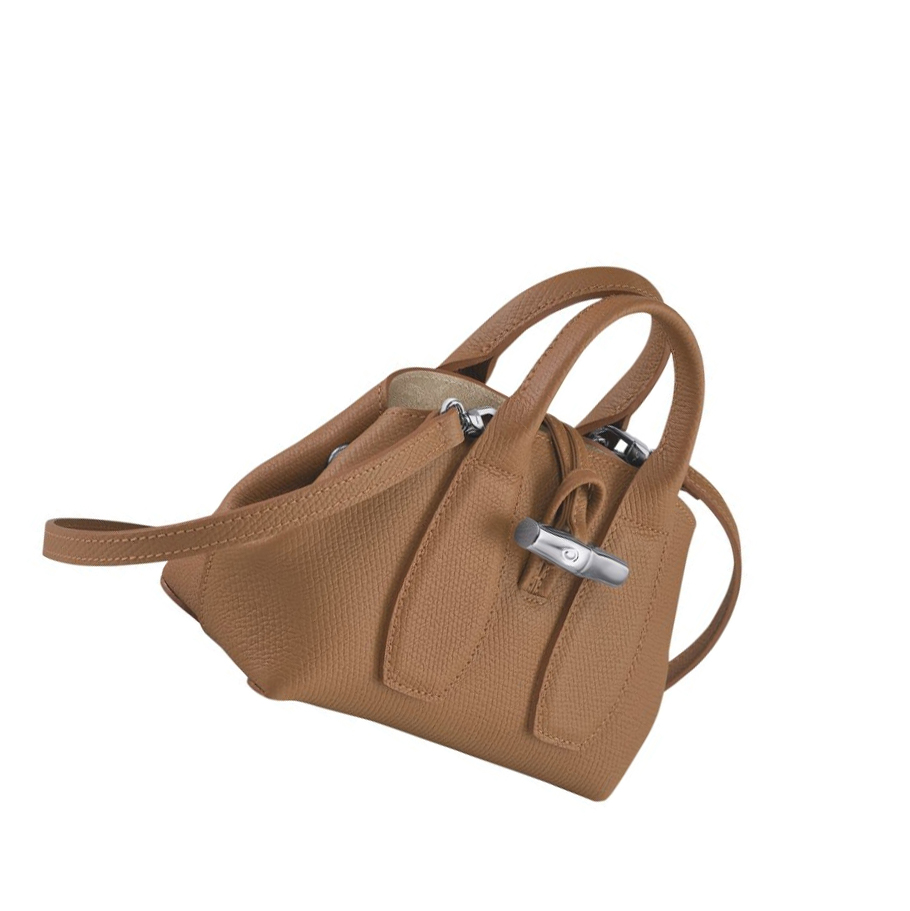 Bolsas De Mano Longchamp Roseau XS Mujer Beige | ES-SAPQ740