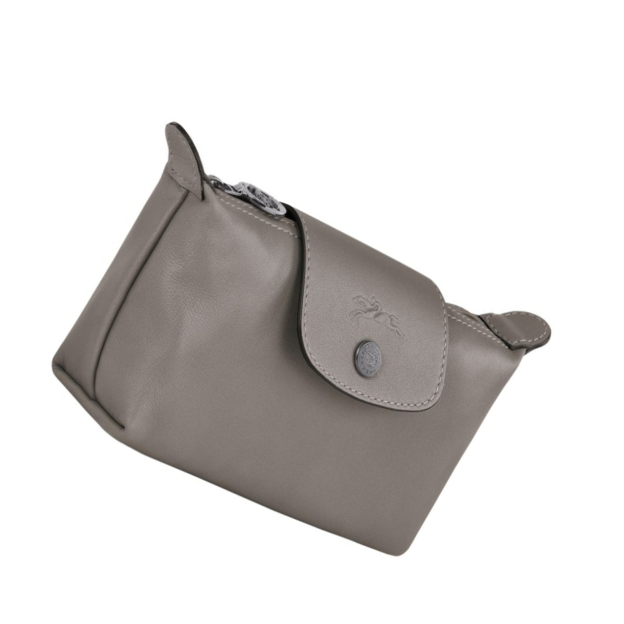 Bolso Pequeño Longchamp Le Pliage Cuir Mujer Gris | ES-OBJQ283