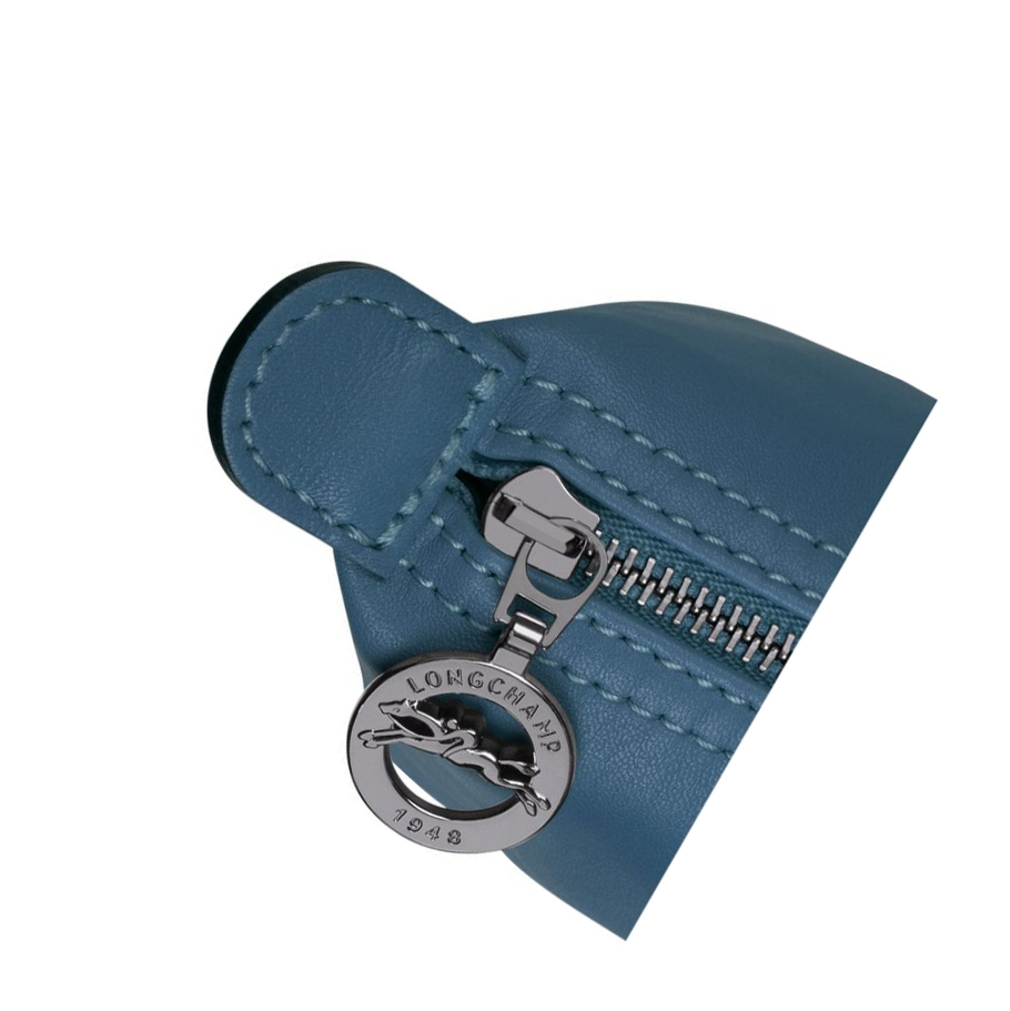 Bolso Pequeño Longchamp Le Pliage Cuir Mujer Azules | ES-QVHR107