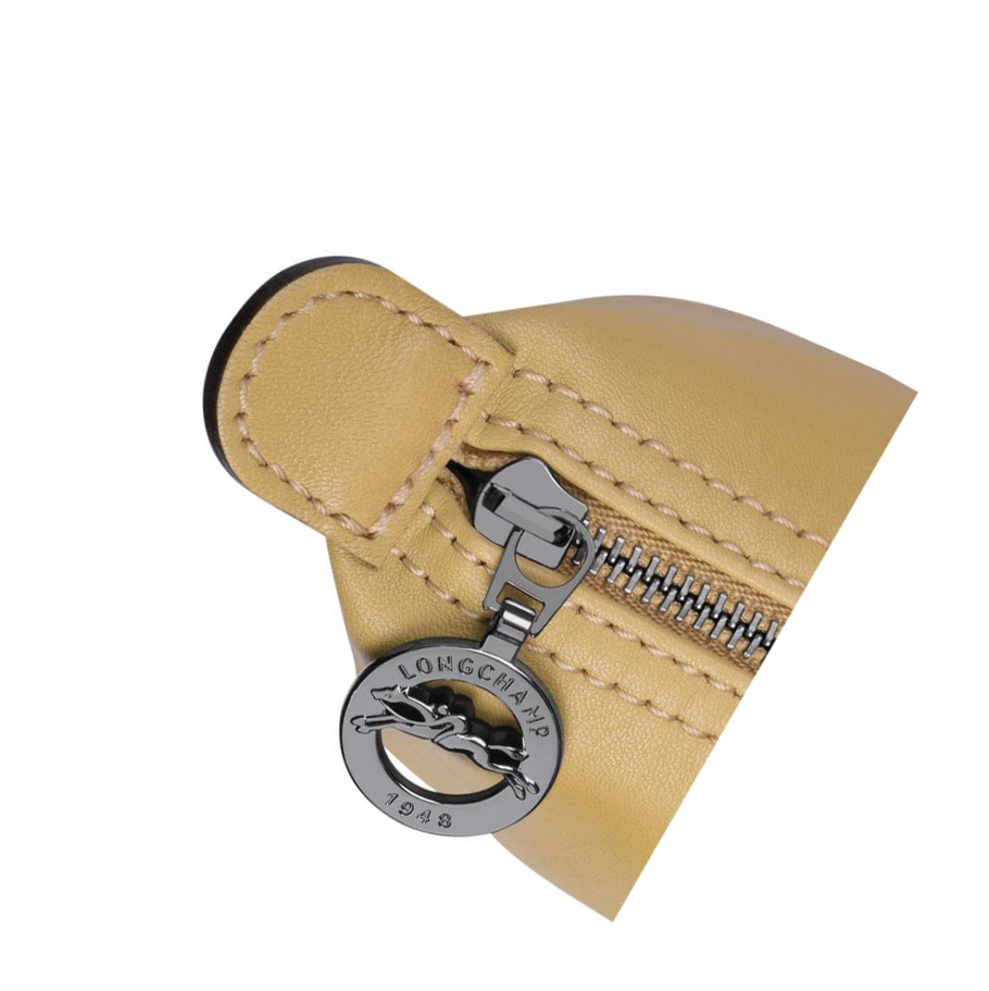 Bolso Pequeño Longchamp Le Pliage Cuir Mujer Beige | ES-XEON568