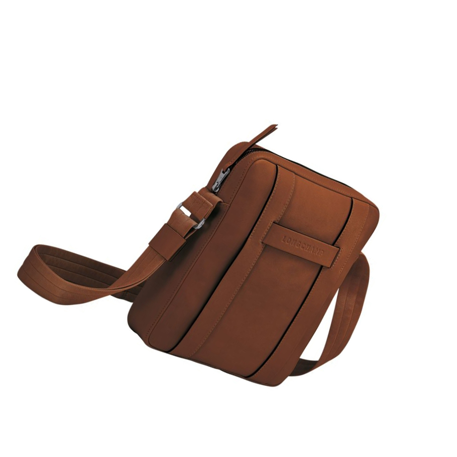 Bolsos Cruzados Longchamp 3D M Hombre Marrones | ES-CXEH158