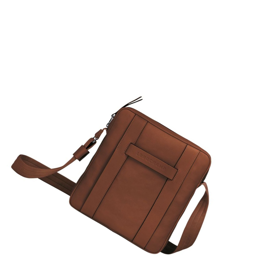Bolsos Cruzados Longchamp 3D M Hombre Marrones | ES-CXEH158