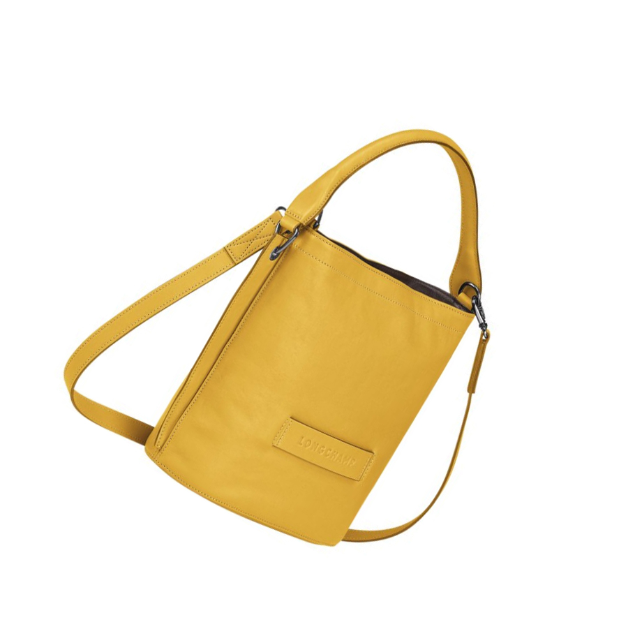 Bolsos Cruzados Longchamp 3D Mujer Amarillo | ES-EUYD346