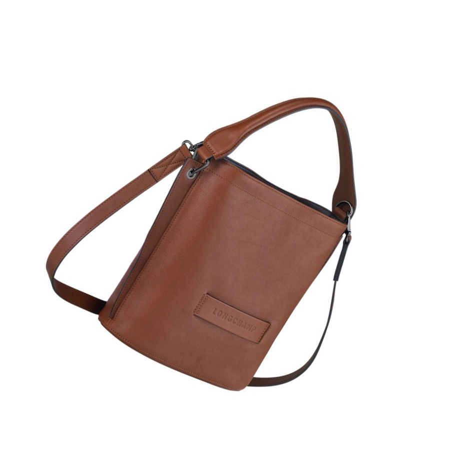 Bolsos Cruzados Longchamp 3D Mujer Marrones | ES-BLGQ379