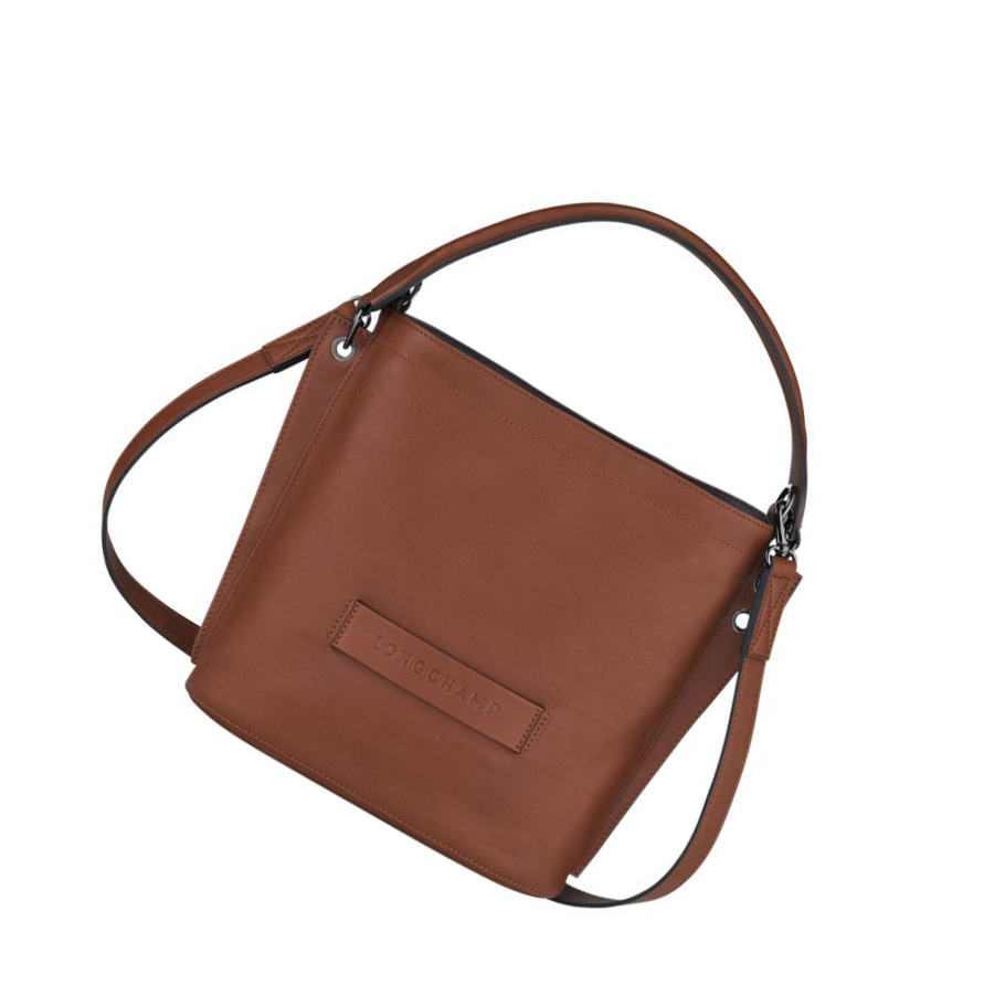 Bolsos Cruzados Longchamp 3D Mujer Marrones | ES-BLGQ379
