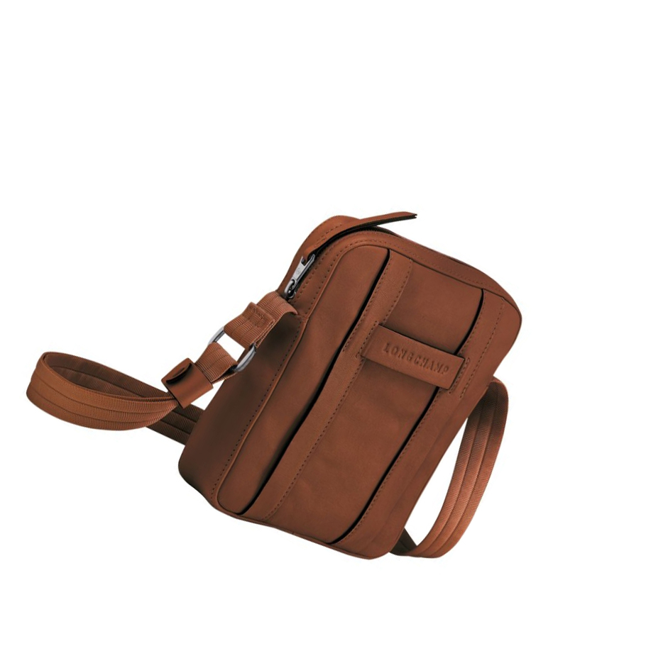 Bolsos Cruzados Longchamp 3D S Hombre Marrones | ES-WDRN280