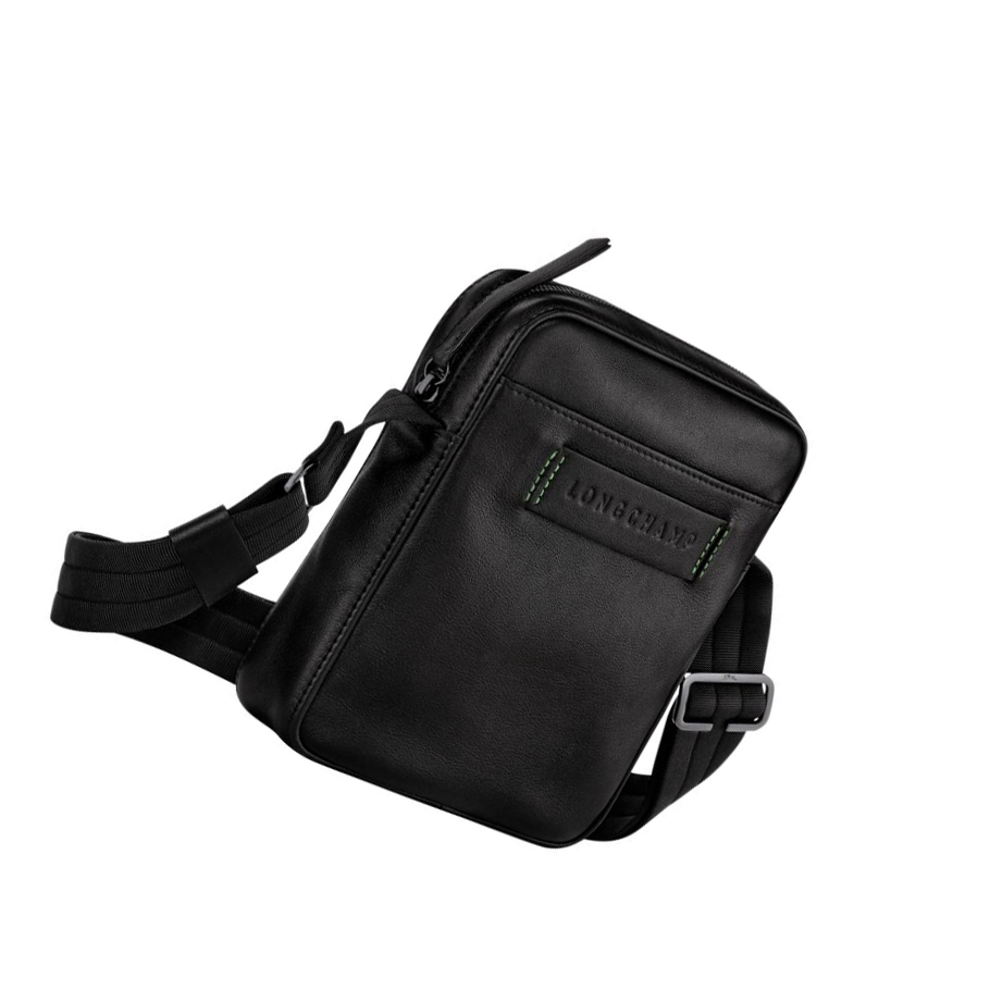 Bolsos Cruzados Longchamp 3D Ultra Black S Hombre Negras | ES-ECAI659