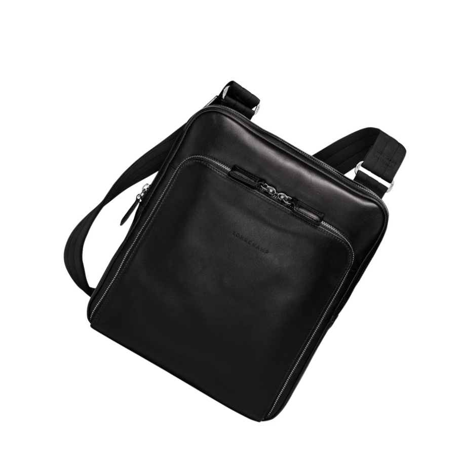 Bolsos Cruzados Longchamp Baxi L Hombre Negras | ES-MIBA295