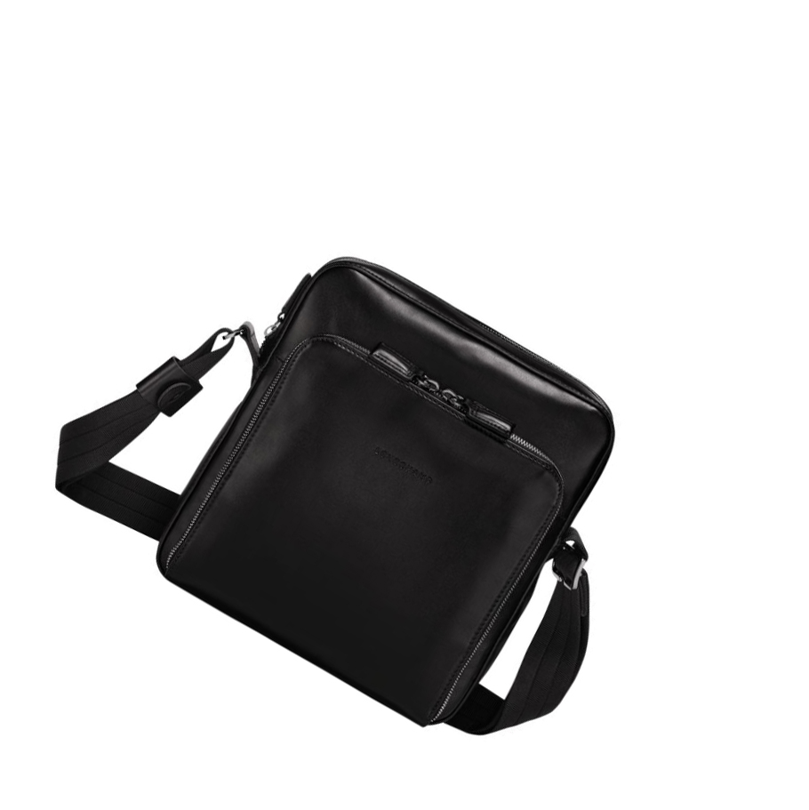 Bolsos Cruzados Longchamp Baxi M Hombre Negras | ES-UEML742