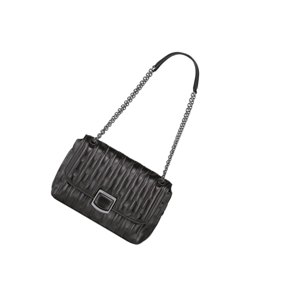 Bolsos Cruzados Longchamp Brioche M Mujer Negras | ES-LFYP560