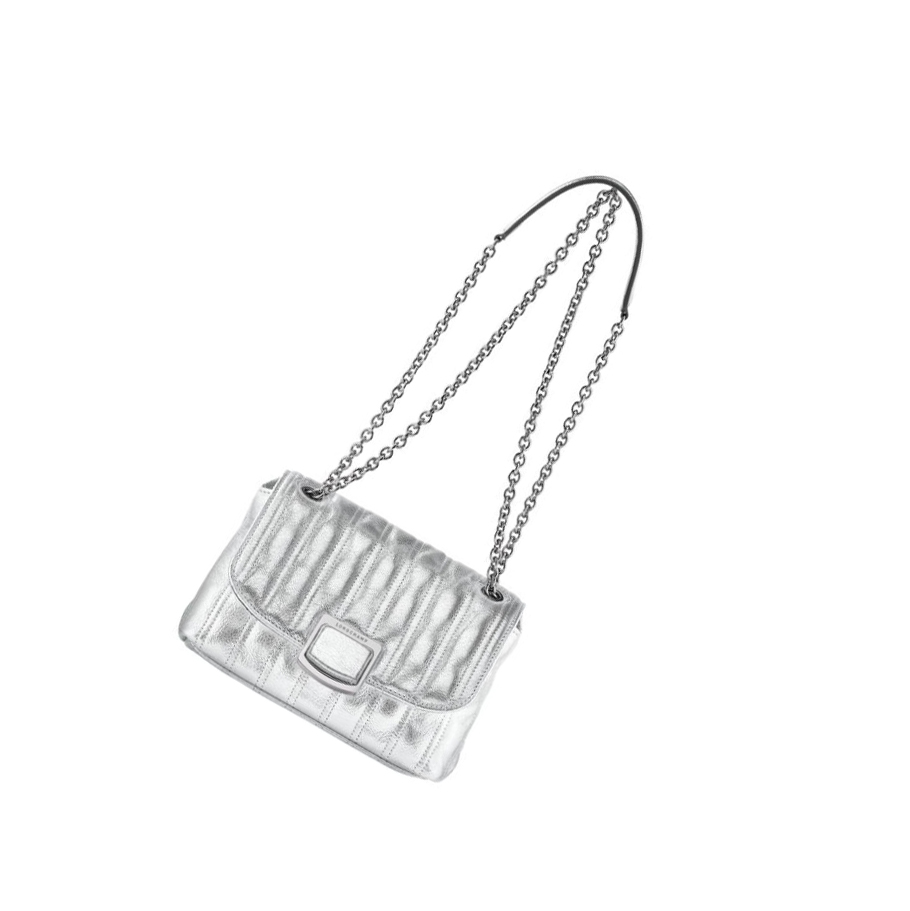 Bolsos Cruzados Longchamp Brioche Métal S Mujer Plateadas | ES-DBEC605