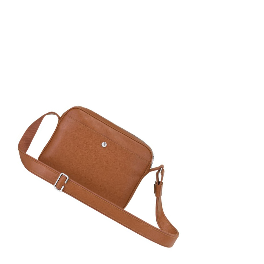 Bolsos Cruzados Longchamp Le Foulonné Hombre Marrones | ES-SNQM521
