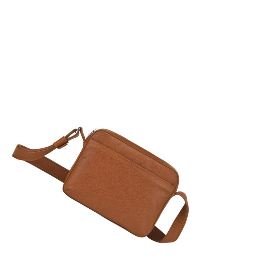 Bolsos Cruzados Longchamp Le Foulonné Hombre Marrones | ES-SNQM521