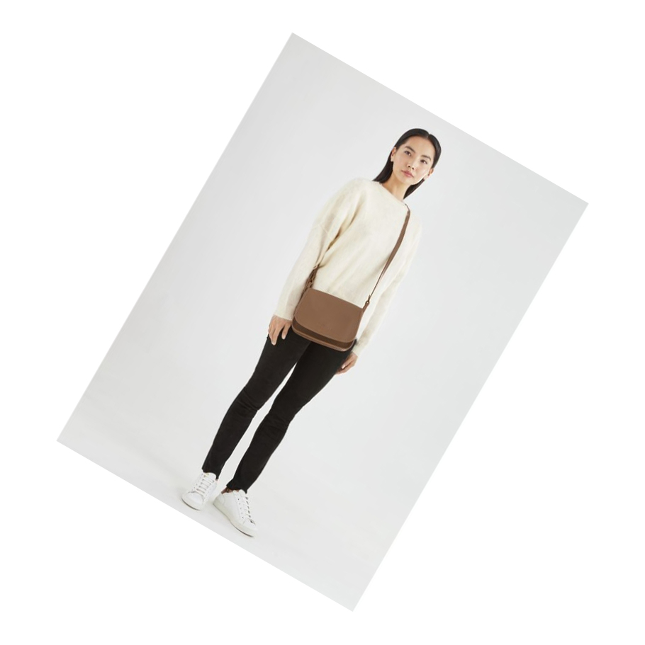 Bolsos Cruzados Longchamp Le Foulonné M Mujer Marrones | ES-DVOW506