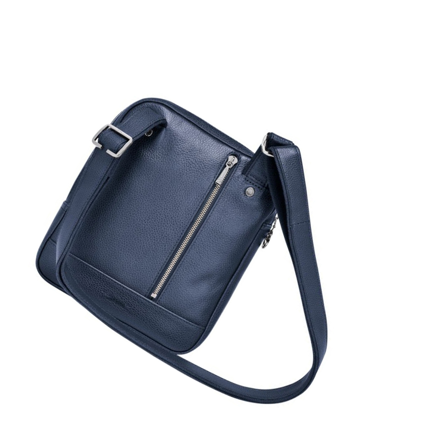 Bolsos Cruzados Longchamp Le Foulonné S Hombre Azul Marino | ES-KYPL279