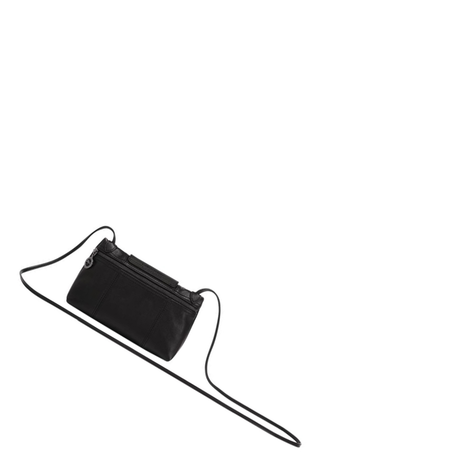 Bolsos Cruzados Longchamp Le Pliage Cuir Mujer Negras | ES-AUQP670