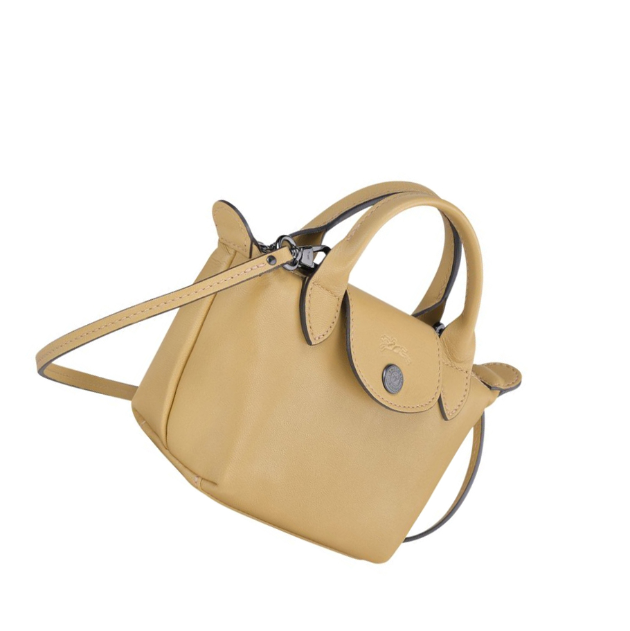 Bolsos Cruzados Longchamp Le Pliage Cuir Mujer Beige | ES-BOHK897