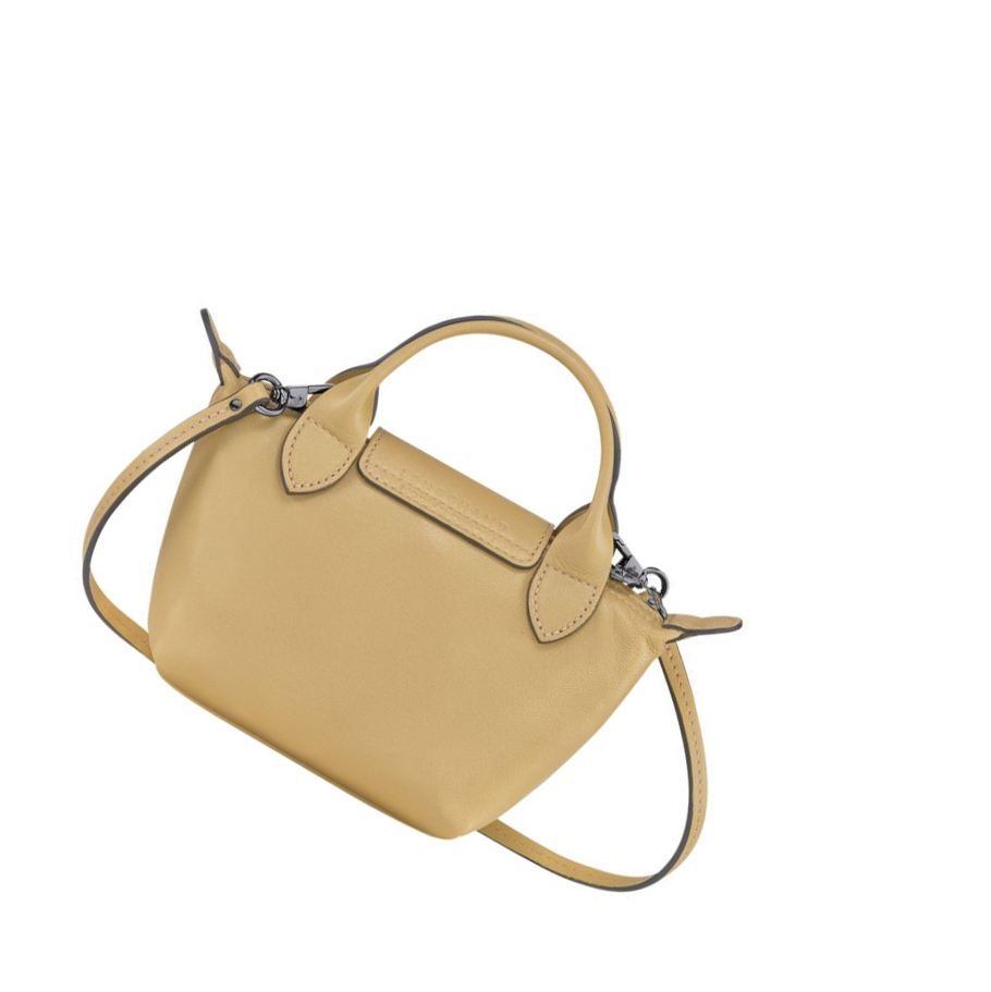 Bolsos Cruzados Longchamp Le Pliage Cuir Mujer Beige | ES-BOHK897