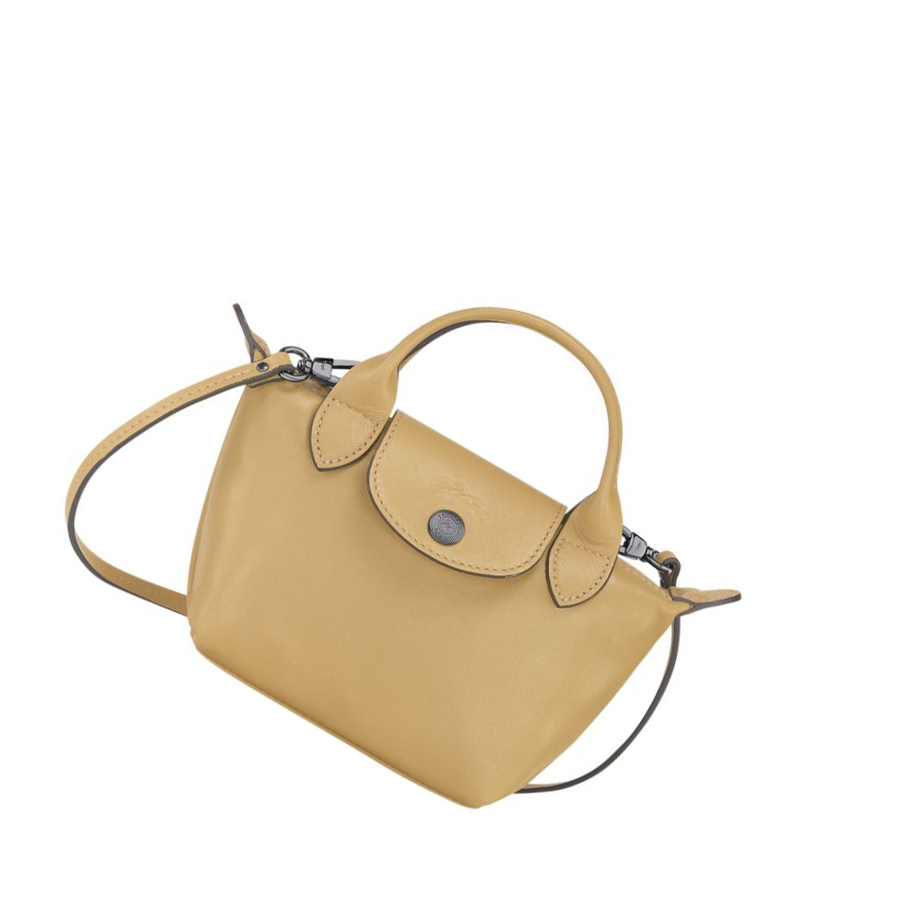 Bolsos Cruzados Longchamp Le Pliage Cuir Mujer Beige | ES-BOHK897