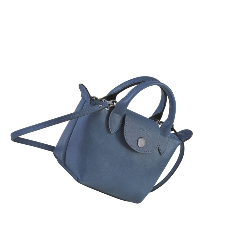 Bolsos Cruzados Longchamp Le Pliage Cuir Mujer Azules | ES-DINX341