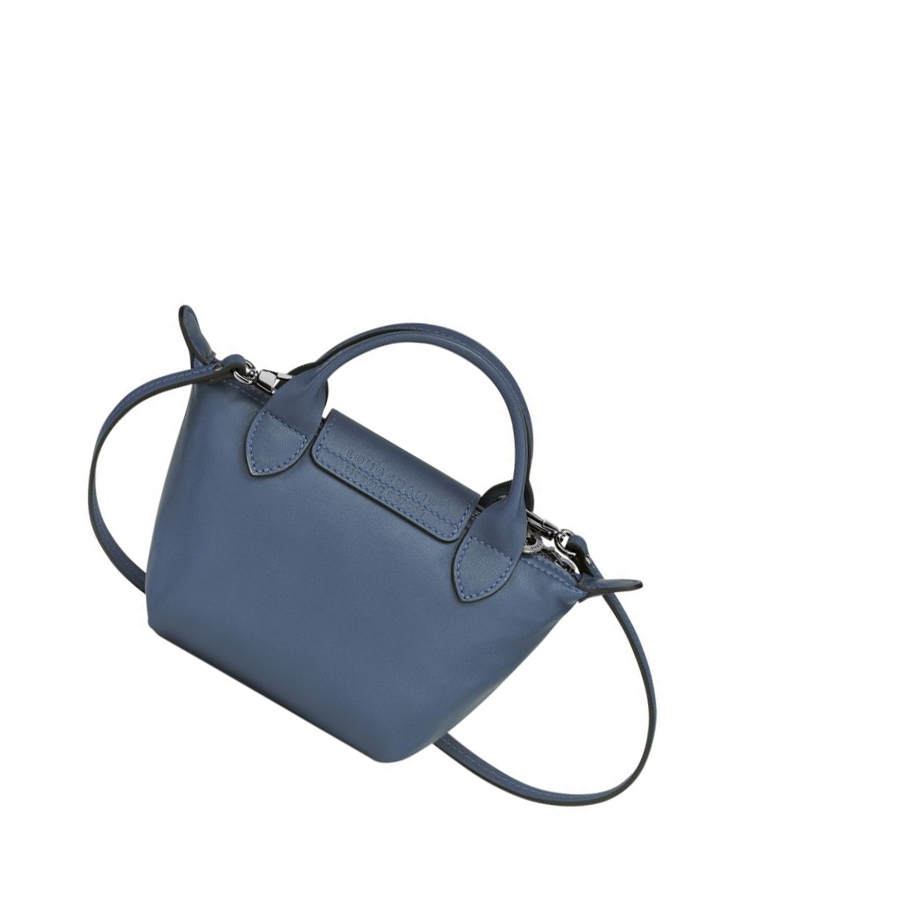 Bolsos Cruzados Longchamp Le Pliage Cuir Mujer Azules | ES-DINX341